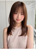 前髪 &nbsp;ワンホンレイヤー ダークパープル レイヤーカット"