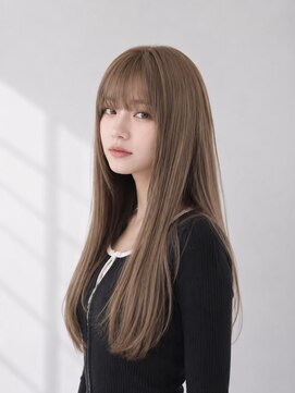 アース コアフュールボーテ 柏崎店(EARTH coiffure beaute) ナチュラルベージュ_韓国ヘア_顔周りレイヤー_ヨシンモリ