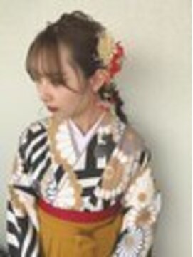 ディア(.eer) 編み込み × 三つ編み × 編みおろし // 着物ヘア☆*°