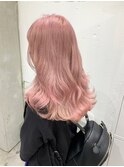 ダブルカラーピンクベージュケアブリーチハイトーン髪質改善