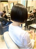 前髪/マチルダボブ/ピンクベージュ/インナーグレージュ/30代ボブ