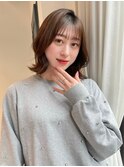 6353黒髪アッシュブラックグレージュ韓国風切りっぱなしボブ