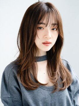 エインアンリー 表参道(AIN.ANLY.) エアリーカールエアリーパーマレイヤーロング姫カット薄めバング