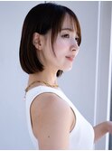 ぱっつん前髪フェイスレイヤー愛されショートシンプルストレート