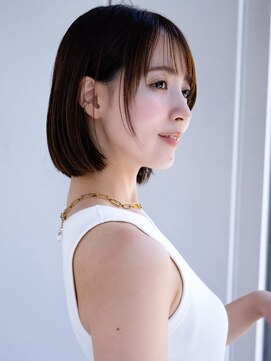 エインアンリー 表参道(AIN.ANLY.) ぱっつん前髪フェイスレイヤー愛されショートシンプルストレート