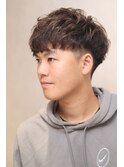 爽やかモテすぎスパイラルパーマツーブロックマッシュ