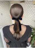ポニーテール ポニー ローポニー 参列ヘア