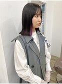 ぱつっとロブ×インナーカラー