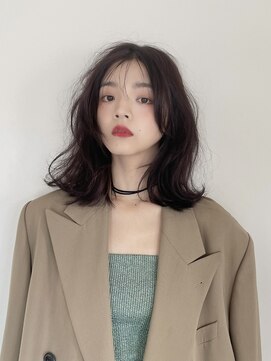 メゾンドイギー(MAISON de IGGY) ボブルフ×黒髪ナチュラル×小顔に見せる顔まわりレイヤー