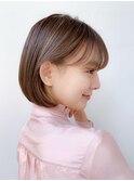 ボブショートボブ縮毛矯正ベージュグレージュ門前仲町