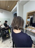ボブ×白髪ぼかしハイライト♪