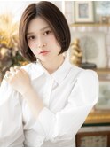 ヘルシースタイルかきあげバング前下がりボブh3戸頭20代30代40代