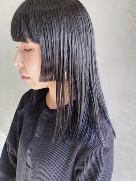 トゥコ(tuco) 姫カット　ブリーチ無し　ブルーブラック　ステップカット