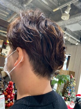 ビーチェ 小岩(Bice) 大人ニュアンスパーマ×ツーブロック/メンズパーマ/ブラウン