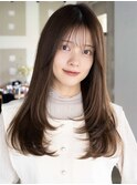 伸ばしかけロングレイヤーカット毛先パーマ顔周りカット