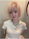ニュアンスボブ×ピンクベージュ