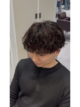 オーシャントーキョー 仙台(OCEAN TOKYO) シャドウパーマショートマッシュツーブロック韓国スパイラル黒髪