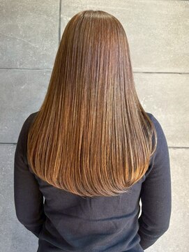 カミソメヤイロドリ(髪染やIRO-D-ORI) ブラウンベージュカラー 髪質改善ストレート 艶髪 20代 縮毛矯正