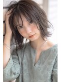 くびれ外ハネボブ/マロンベージュ/抜け感グレージュ