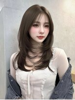 レビジュヘアー(LEVIJU HAIR)&nbsp;デザインカラー/レイヤーカット/ウェットヘア/オリーブベージュ