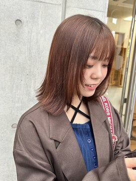 エクテ(ecouter) 顔周りレイヤーボブコーラルベージュラテグレージュ