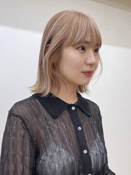 サンクプロジェクト(cinq PROJECT) ミルクティーベージュダブルカラーハイトーンレイヤーカット韓国