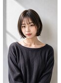 ショートボブ 顔周りレイヤー ナチュラル ボブ