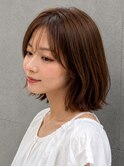ミディアム ゆるふわボブ シースルーバング