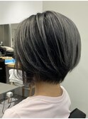 シャドウルーツカラー×グレージュショートボブ