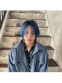 【センターパート×ブルー】
