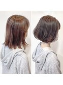 【ビフォーアフター】ナチュラルボブ×オリーブ