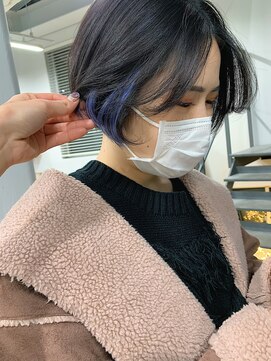 ヘアー アイス 御器所本店(HAIR ICI) 柔らかショートボブにポイントエクステ！