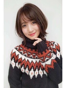 ガーデン オオタカノモリ(garden otakanomori) こっくりブラウンに大人かわいい抜け感たっぷりくびれミニボブ