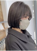 モードに大人可愛いダークアッシュイメチェンボブ