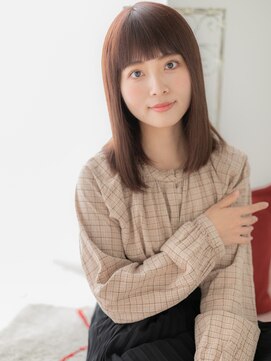 アルバハナレ 横浜(αlba HANARE) 関内/髪質改善/マロンブラウン!ぱっつん前髪×うる艶ストレートf