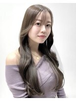 ワン バイ ジエクト(One by The Ect)&nbsp;【レイヤーロング】韓国式髪質改善カラーで艶オリーブベージュ