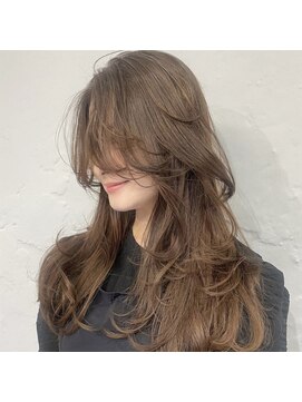 シェス 梅田(shes) 10代20代30代くびれ顔まわりレイヤー×ブリーチなしダブルカラー