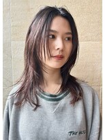 ミディアムレイヤー 顔まわりカット 春夏ヘア トレンドヘア 銀座