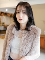 ミリー 梅田店(milly)&nbsp;ダークアッシュミディアム×シースルーバング【milly梅田】