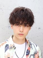 ネイビー(NAVY)&nbsp;無造作シャドウパーマ メンズマッシュ