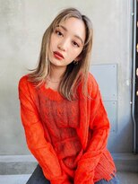 Steelo  切りっぱなしロブ×ブロンドベージュ