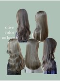 ブリーチなしカラーオリーブカラー
