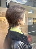 ナチュラルオールバック　ショート