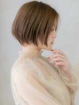カバーヘア ブリス 川口(COVER HAIR bliss)&nbsp;ミルクティーブラウン大人美人丸みショートボブX川口30代40代