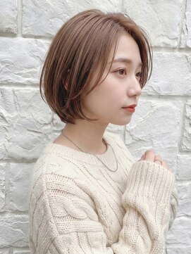 ラミ(L'ami) 【東 純平】小顔 丸みレイヤーボブ+ココアベージュ