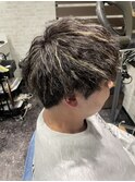 カット、メッシュパーマ