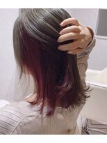 ヴィフ ヘアアンドデザイン(Vif hair&design)&nbsp;Ｗカラー+インナーカラー×ブルーグレージュ＆レッド
