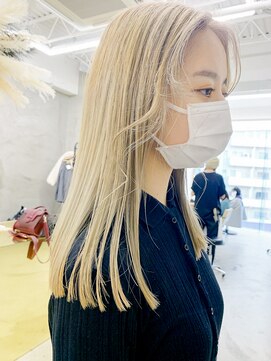 スー 渋谷(suu) 【SUN】ダブルカラー ケアブリーチ ブロンド ホワイト