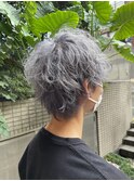 ハイトーンシルバー/グレージュ/マッシュウルフ/ケアブリーチ