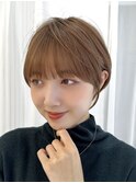 センターわけボブ　ふんわりカール　サイドバング　大場猛